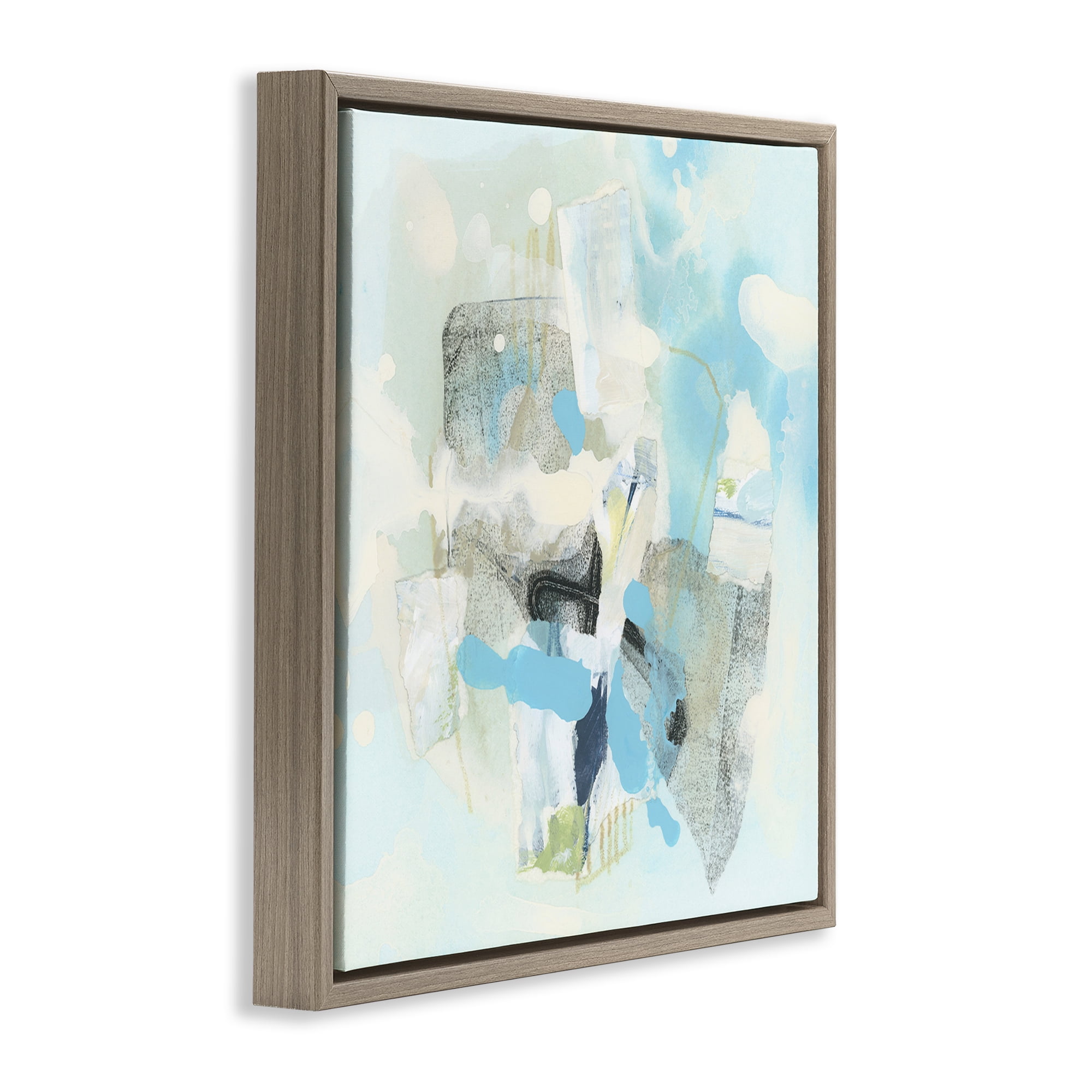 Stupell Industries Modern Paint Splash Abstract Abstract Painting Brown Floater Framed Canvas Art Print Wall Art, 18 x 18