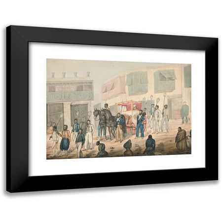 Francisco Fierro 14x11 Black Modern Framed Museum Art Print Titled - Royal Procession (ca. 1850)