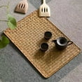 thumbnail image 5 of 2Pcs Natural Seagrass Placemats Woven Rattan Place Mat 17 x 11.8" Rectangular Table Mats, Sea Grass Meal Placemat Bamboo Place Mats for Dining Table Home Kitchen Picnic Table Decor (Coffee), 5 of 8