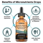 Micronutrients Liquid Drops | Electrolyte Concentrate, Rapid Rehydration | Fulvic & Humic Acid | for Energy, Low-Carb Keto, Vegan, Paleo Diet, Leg Cramp | Magnesium Sodium Potassium Zinc