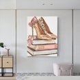 thumbnail image 6 of Kdxio Stylish High Heels On Books Pattern Canvas Wall Art 12x16 Inches - Waterproof HD Print Solid Wood Frame for Living Room & Bathroom,Vertical, 6 of 8