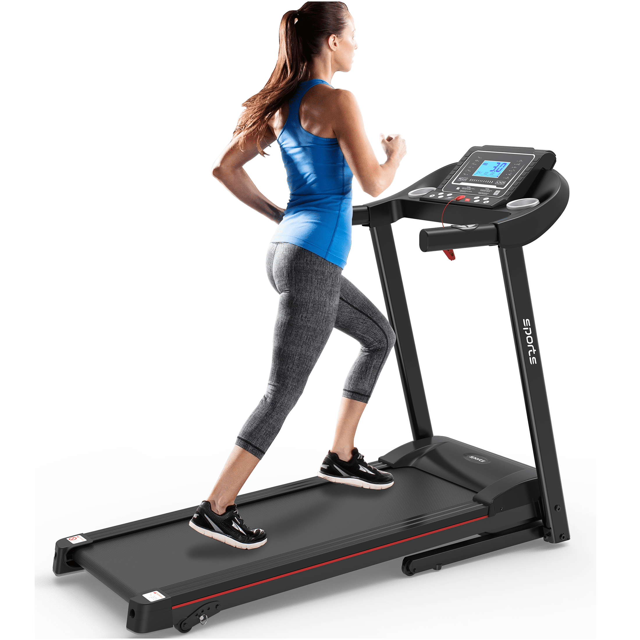 JERFIT Foldable Electric Treadmill with Incline, 2.5HP Motor, 5" LCD Display, Bluetooth, App Control, Compact for Home Cardio Workout, 250LB Capacity