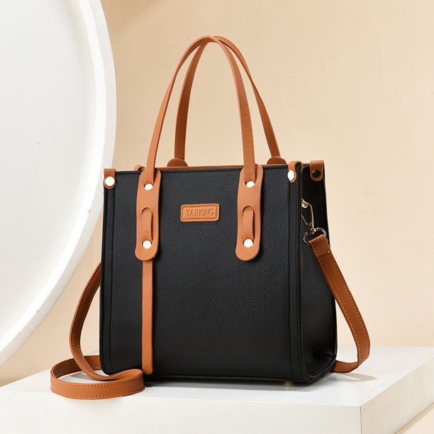 Bolso de mano con textura para mujer, bandolera de cuero suave de lujo con borlas de Cuero brillante, Simple, de gran capacidad, de mano, con textura, novedad de 2024