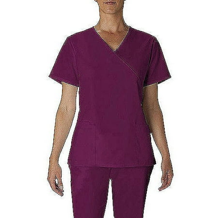 Women's Fashion Essentials Mock Wrap Scrub Top
