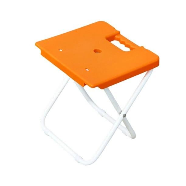 Taburete plegable para exteriores, portátil, ahorra espacio, antideslizante, versátil, banco de tren Naranja