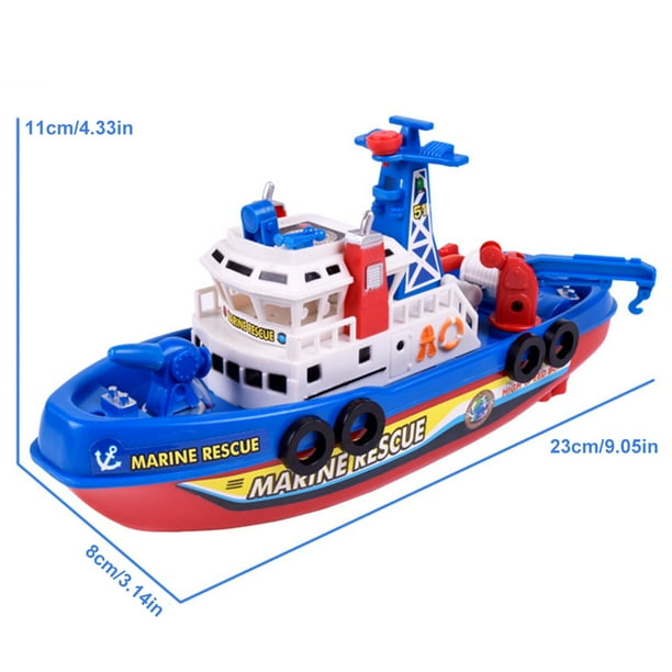 Juguete de Barco de Bomberos, Modelo de Barco de Pulverización de Agua de Plástico Resistente con Luz de Flash de Sonido, Juguete de Agua de Barco de Juguete de Barco de Bomberos, Modelo de Barco de Pulverización de Agua de Plástico Resistente con Luz de Flash de Sonido, Juguete de Agua de Barco de