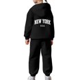 thumbnail image 5 of Kids NY Hoodie Jogger Set - Bold New York Lettering Two Piece, Comfy for School, Weekends & Family Vacations Black 100, 5 of 7