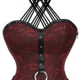 thumbnail image 4 of ZVAVZ Lace-up Corset Tops for Women Renaissance Vintage Floral Front Shoulder Bow Ties Vest Overbust Boned Bustier Bodice Red,XXXXXL, 4 of 6
