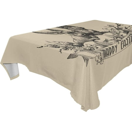 

Hyjoy 60x90 in Easter Bunny Eggs Tablecloth Waterproof Washable Polyester Square Table Cover Durable Tablecloth for Kitchen Dining Table Party Decor