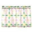 thumbnail image 7 of Yayeee Kitchen Curtains Tier Pair Light Filtering 27"x36" Rod Pocket Short Cafe Window Panel, Retro Yellow Stars, 7 of 7