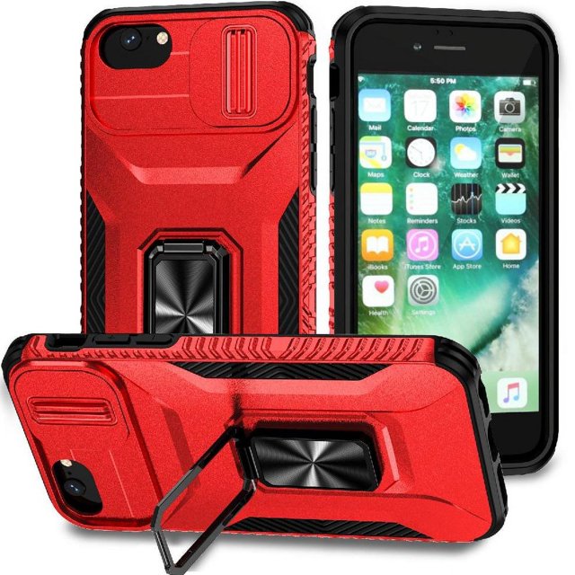 Funda para GANGXUN iPhone 6 - Soporte metálico, Función magnética, Rojo