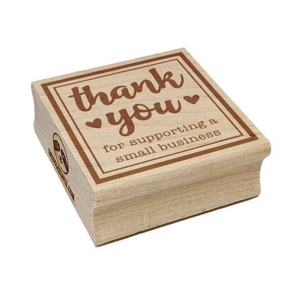 Thank You for Supporting a Small Business Square Rubber Stamp Stamping Scrapbooking Crafting - Small 1.25in