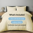 thumbnail image 2 of CGK Linens 3-Piece Premium Duvet Cover Set - Queen Size Soft Comforter Cover With Zipper & Matching Pillowcases, Off White, 2 of 6