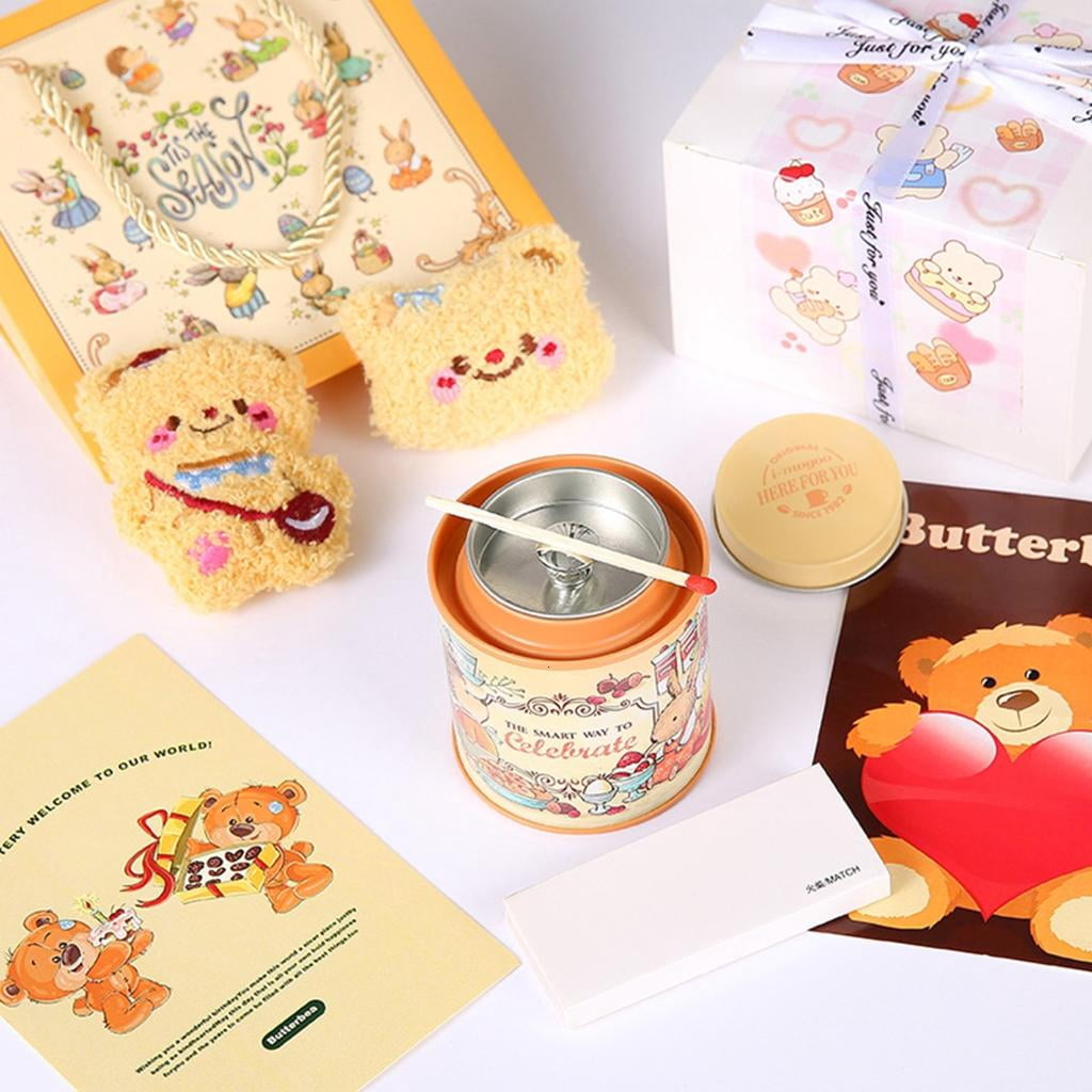 Unique Scented Candle Decorative Aromatic Candle with Cartoon Bear Dolls and Greeting Card Wedding Birthday Party