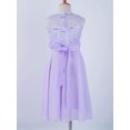 thumbnail image 4 of RUNQHUI Flower Girl Dress Big Girls Sequined Lace Chiffon Sleeveless Pageant Wedding Party Dress Porm Lavender 10, 4 of 7