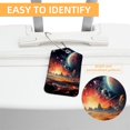thumbnail image 3 of Square PU Leather 2 Pack Travel Tag - Bag Tag - Suitcase Tag with Privacy Cover and Stainless Steel Ring - Suitable for Travel, Backpack, and Handbag Galaxy, 3 of 7