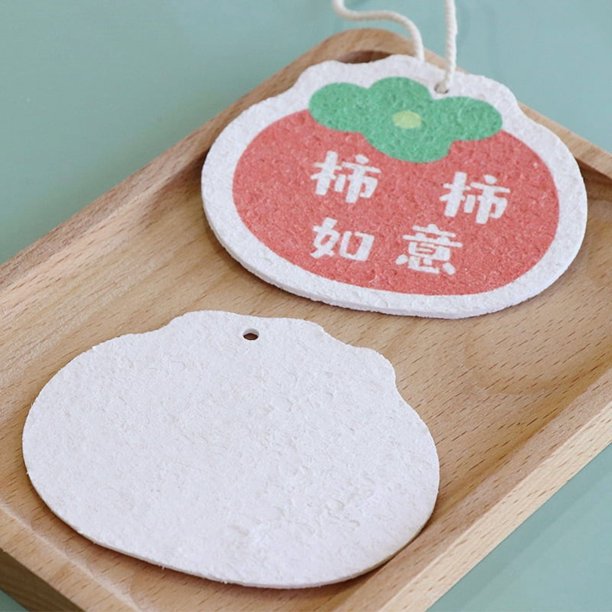 Disponible una pieza de la serie de once frutas. Esponja lavavajillas creativa for la cocina, hecha de pulpa de madera, algodón absorbente impreso y comprimido.