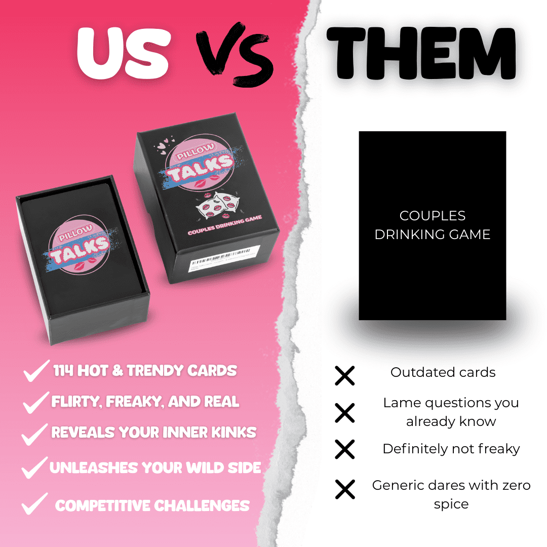 Pillow Talks Game  – Couples Drinking Game for Adults Only – Fun Bedroom Game – 110 Cards for a Romantic Date Night & Valentine’s Day Gift Idea