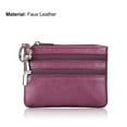 thumbnail image 3 of Zhaomeidaxi Women Leather Triple Zipper Small Wallet Change Coin Purse Holder, 3 of 3