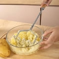 thumbnail image 5 of PEONAVET Mashed Potato Press Potato Masher Potato Press Iron Electroplated Wooden Handle Crushing Baby's Complementary Food Tool In Stock Kitchen Small Tools, 5 of 5