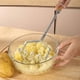 thumbnail image 5 of Machacadora de patatas de acero inoxidable | Prensa galvanizada de hierro | Mango de madera para un agarre cómodo | Diseño hueco para una maceración suave | Fácil de limpiar | Orificio para colgar |, 5 of 5