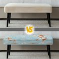 thumbnail image 6 of POLERO Starfish Wooden Pattern Dining Bench Cover, Stretch Bench Seat Covers Slipcover with Elastic Band Washable Rectangle Chair Protector for Garden, Dining Room, Bedroom, 6 of 7