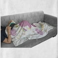 thumbnail image 6 of Unicorn Soft Flannel Fleece Throw Blanket, Smiling Horse Star Rainbow Funny Cartoon Kids Room Nursery Pastel Toned Graphic, Cozy Plush for Indoor and Outdoor Use, 50" x 60", Yellow Pink, by Ambesonne, 6 of 6