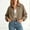 Coffee, variant on Womens Bomber Jacket Zip up Lapel Collar Long Sleeve Cropped Coat with Pockets Fashion Casual Outerwear for Fall Winter Yellow