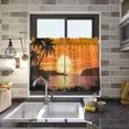 thumbnail image 5 of FREEAMG 36 Inch Length Kitchen Curtains Sunset Tree 2 Panels Half Window Sheer Curtains Rod Pocket Farmhouse Short Drapes for Bathroom Cafe Basement, 5 of 7