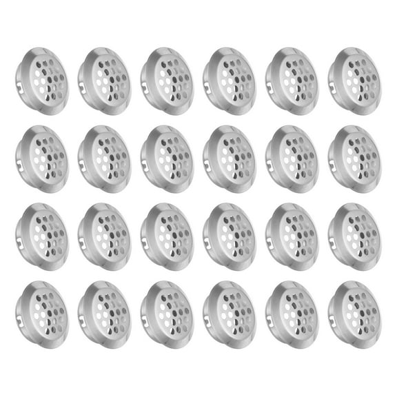 24Pcs Circular Air Vents Cover Soffit Vent 25mm/1" Stainless Steel Soffit Vent Cover Silver Tone