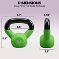 thumbnail image 3 of Mikolo Cast Iron Kettlebell Vinyl Coated Strength Training Kettlebells for Exercises, Fitness, Full Body Workout Equipment,Wide Grip Handle & Flat Bottom Ergonomic kettlebell sets for Home Gym 5LB, 3 of 8
