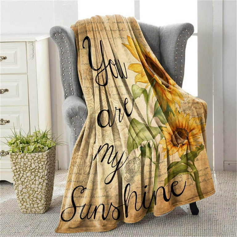 Sunflower Blanket You are My Sunshine Blanket Sunflower Blankets Gifts for Women Mom Daughter Wife Lightweight Soft Plush Flannel Fleece Blanket Couch