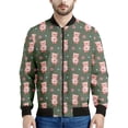 thumbnail image 4 of Chaqueta bomber con estampado de dibujos animados de cerdo para hombre, sudadera de manga larga en 3D, chaqueta bomber de calle de gran tamaño con cremallera, abrigo, ropa, 4 of 5