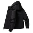 thumbnail image 5 of Xfvqtps Mens Light Jacket Hoodie with Brim Sun Protection Full Zip up with Air Hole Long Sleeve Summer Coat for Fishing Hiking Athletic Running Black, 5 of 6