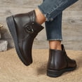 thumbnail image 3 of Chenyee Women's Mid Calf Boots Comfortable Thick Sole Fleece Lined Dress Bootites with Side Zipeer, 3 of 6