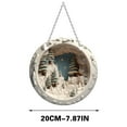 thumbnail image 3 of Beautynvta Round Acrylic Christmas Ornament, 7.9'' Winter Forest Snow House Hanging Ornament, Christmas Tree Hanging Ornaments, for Xmas Trees Door Farmhouse Decor, 3 of 5