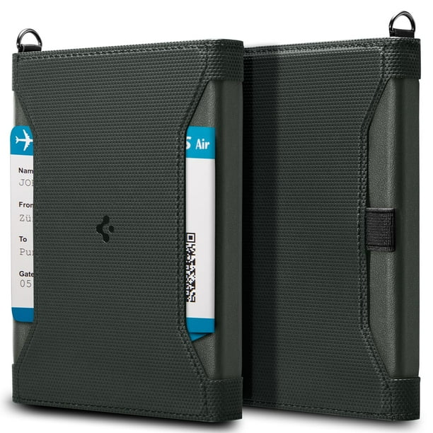 Portapasaporte Spigen Life Verde Militar con Bloqueo RFID
