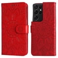 thumbnail image 3 of Funda tipo cartera GANGXUN para Samsung Galaxy S21 Ultra , diseño girasol, cuero PU, soporte, cierre magnético, tarjetero, 3 of 5