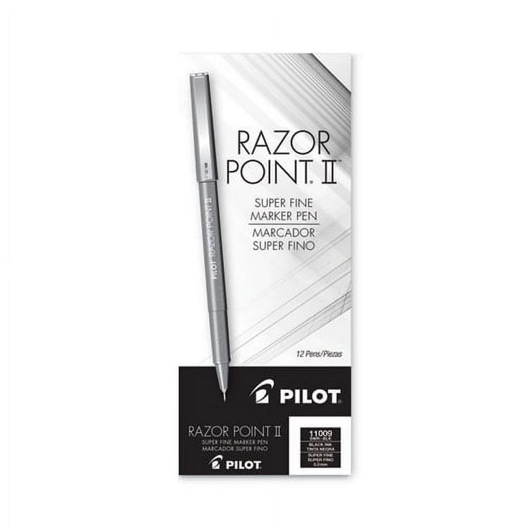 Razor Point II Super Fine Line Porous Point Pen, Stick, Ultra-Fine 0.2 mm, Black Ink, Black Barrel, Dozen Razor Point II Super Fine Line Porous Point Pen, Stick, Ultra-Fine 0.2 mm, Black Ink, Black Barrel, Dozen