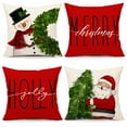 thumbnail image 1 of Fundas de Almohada 45x45 cm Juego de 4 Navideñas en Rojo Estilo Rústico, 1 of 7