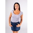 thumbnail image 2 of SKYLINEWEARS Women Denim Short Skirts Mid Waisted Washed Bodycon Mini A-Line Denim Jean Skirt, 2 of 6