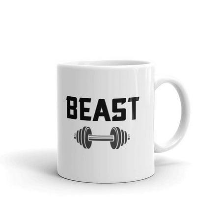 

Beast with Dumbbells Large Man Coffee Tea Ceramic Mug Office Work Cup Gift 11oz