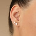 thumbnail image 3 of AFFY Sparkling White Cubic Zirconia Marquise Frame Stud Earrings 14K White Gold over Sterling Silver, 3 of 5