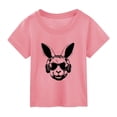 thumbnail image 2 of MIASHUI Boys Girls Easter Shirts Bunny Short Sleeve Tee Funny Rabbit Graphic T Shirts,Pink,3-4 Years, 2 of 3