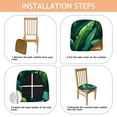 thumbnail image 4 of Tropical Palm Leaves in Hawaii Seat Covers for Dining Room Chairs Set Of 4,Stretch Printed Washable Chair Seat Cover with Elastic Ties and Button,Removable Waterproof Couch Cushion Covers, 4 of 6