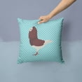 thumbnail image 2 of Capuchin Red Pigeon Blue Check Fabric Decorative Pillow, 2 of 4