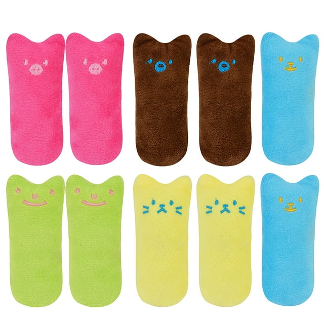 10PCS Cat Plush Toy Interactive Cute Cat Catnip Toy Kitten Interactive Toy