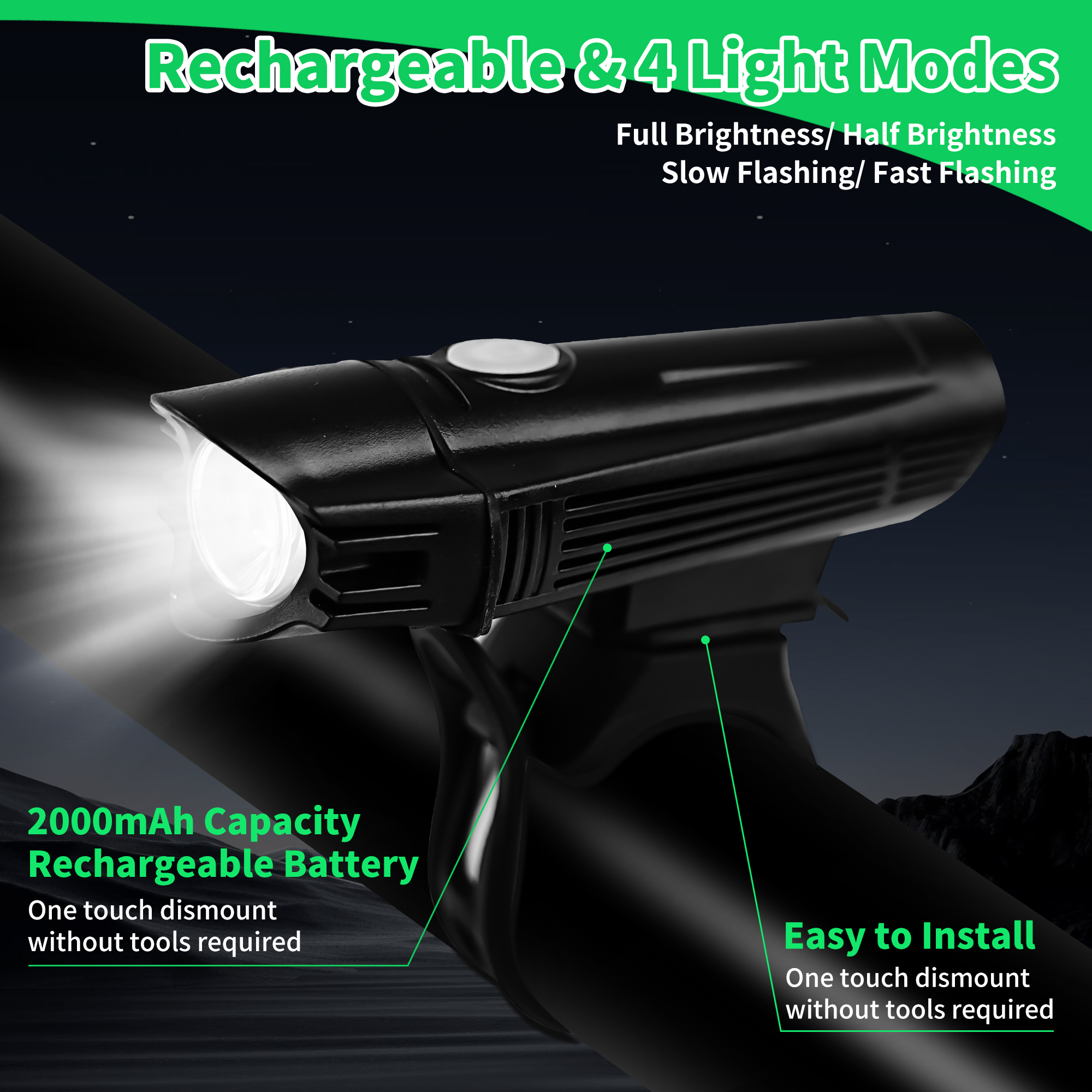Busatia Ultra Bright USB Rechargeable Bike Light Set photo 8