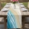 thumbnail image 4 of Teal Blue Beach Coastal Table Runner 120 Inches, Summer Ocean Nautical Seaside Bed Runner Dresser Scarves Tabletop for Indoor Outdoor Parties/Ceremony/Banquet, 13"x 120", 4 of 8