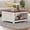 Brown, variant on Uforic Rustic Farmhouse Coffee Table with Half-Open Storage, Square Rustic Wood Cocktail Table for Living Room, Grey Wash